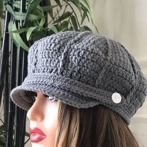 Crochet Beenie Hat cap, newsboy hat handmade crochet for girls hat .A73